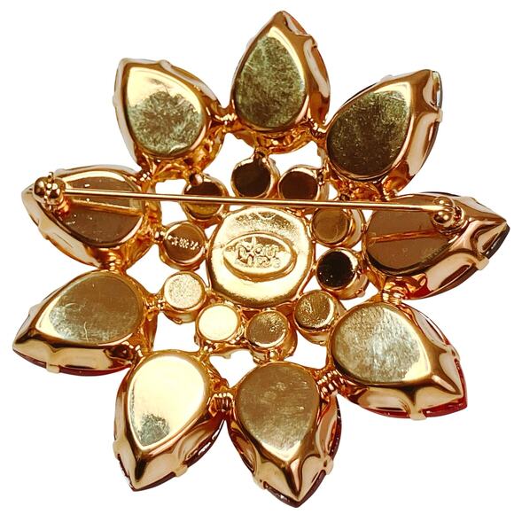 VTG  Signed Joan Rivers Fall Autumn Colorful Brooch Amber Rhinestone Sparkling - Picture 8 of 12